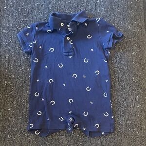 Ralph Lauren Kids Polo in Navy with horse shoe detail